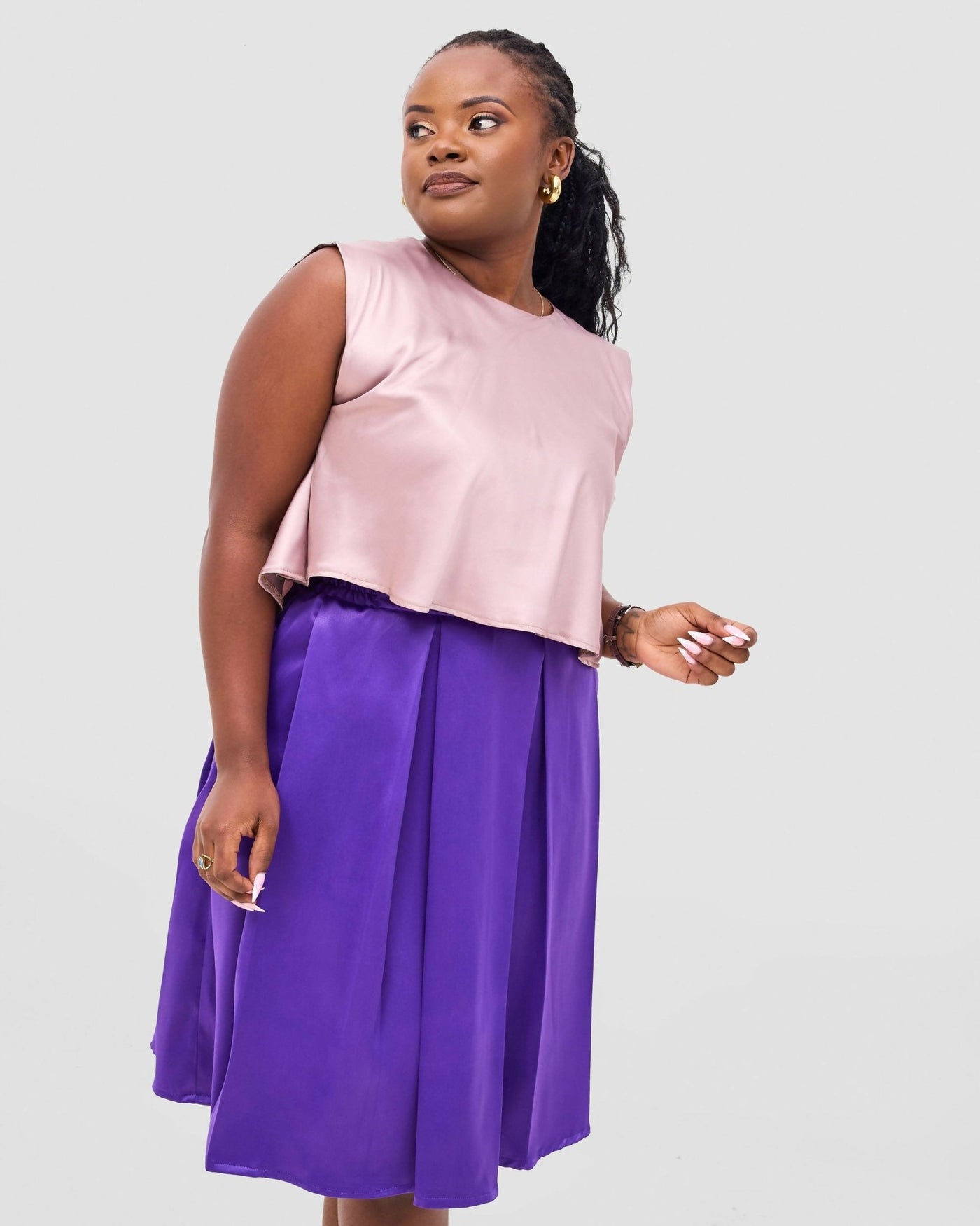 Silk House Collection Suzanne Skirt - Purple - Shopzetu