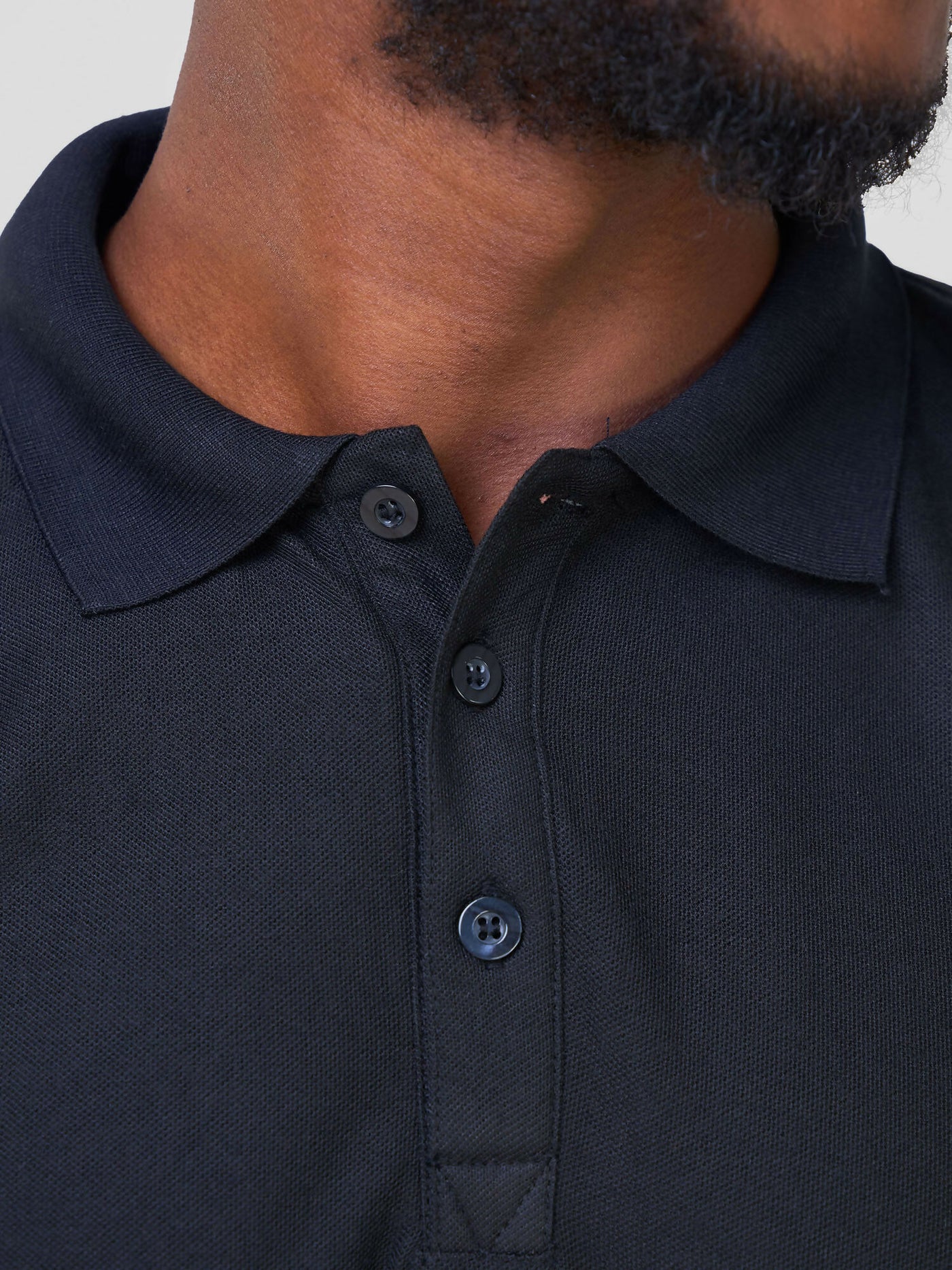 Long Sleeved Polo T-Shirt - Black - Shopzetu
