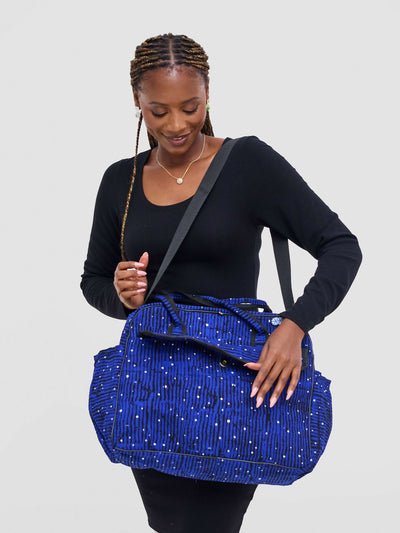 Ankara Artifacts Tolu 2.0 Diaper Bag - Blue - Shopzetu