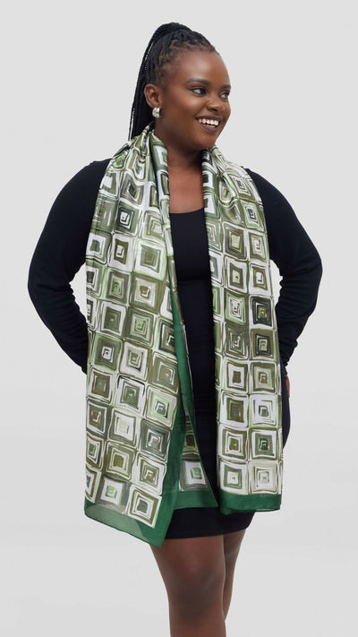 Afrodame Luxurious Silk Scarf - Green - Shopzetu