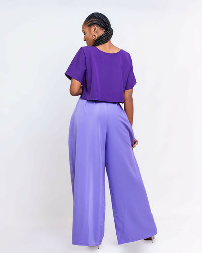 Da’Joy Fashions Elara Pant Set - Purple - Shopzetu