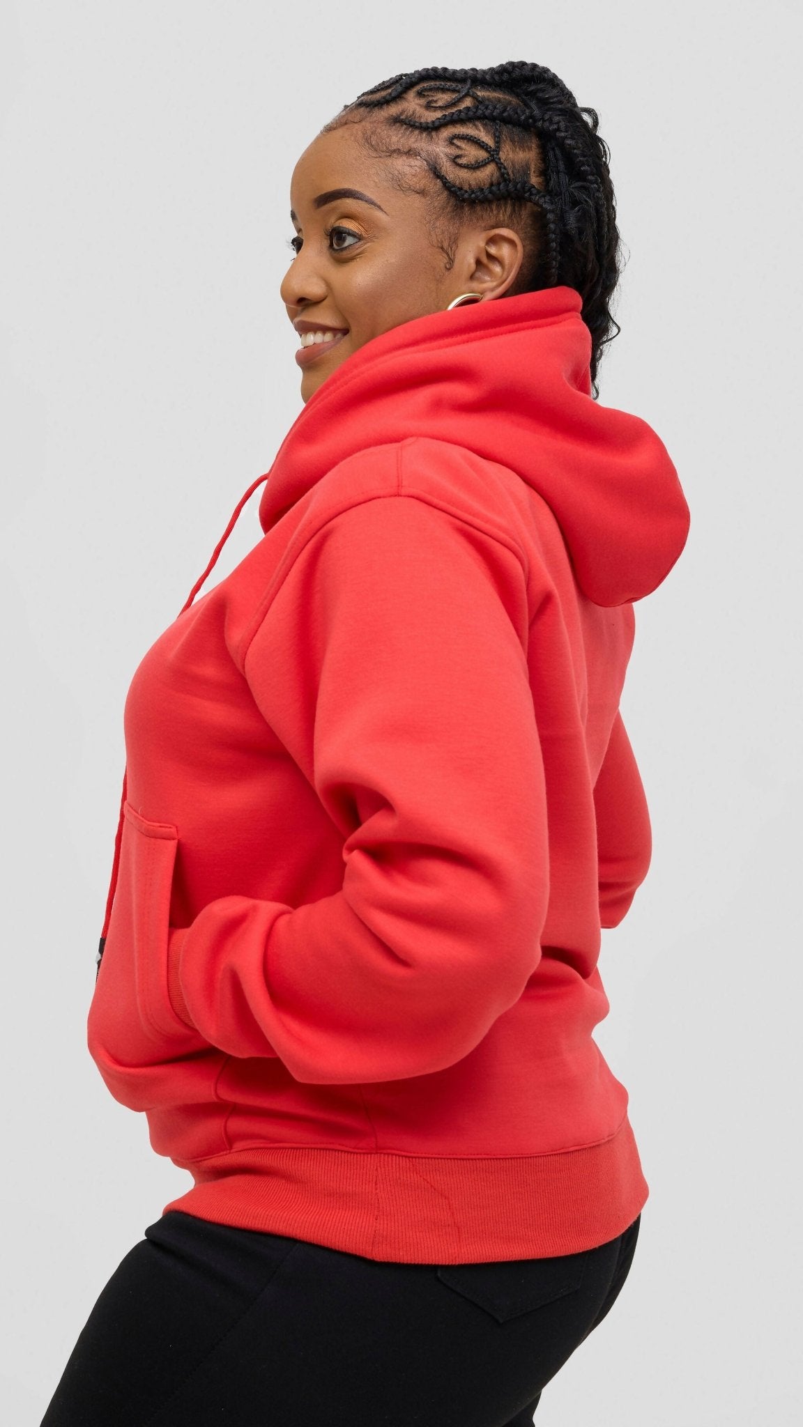Timyt Urban Wear Bold Bloom Double Layerd Hoddie - Red - Shopzetu