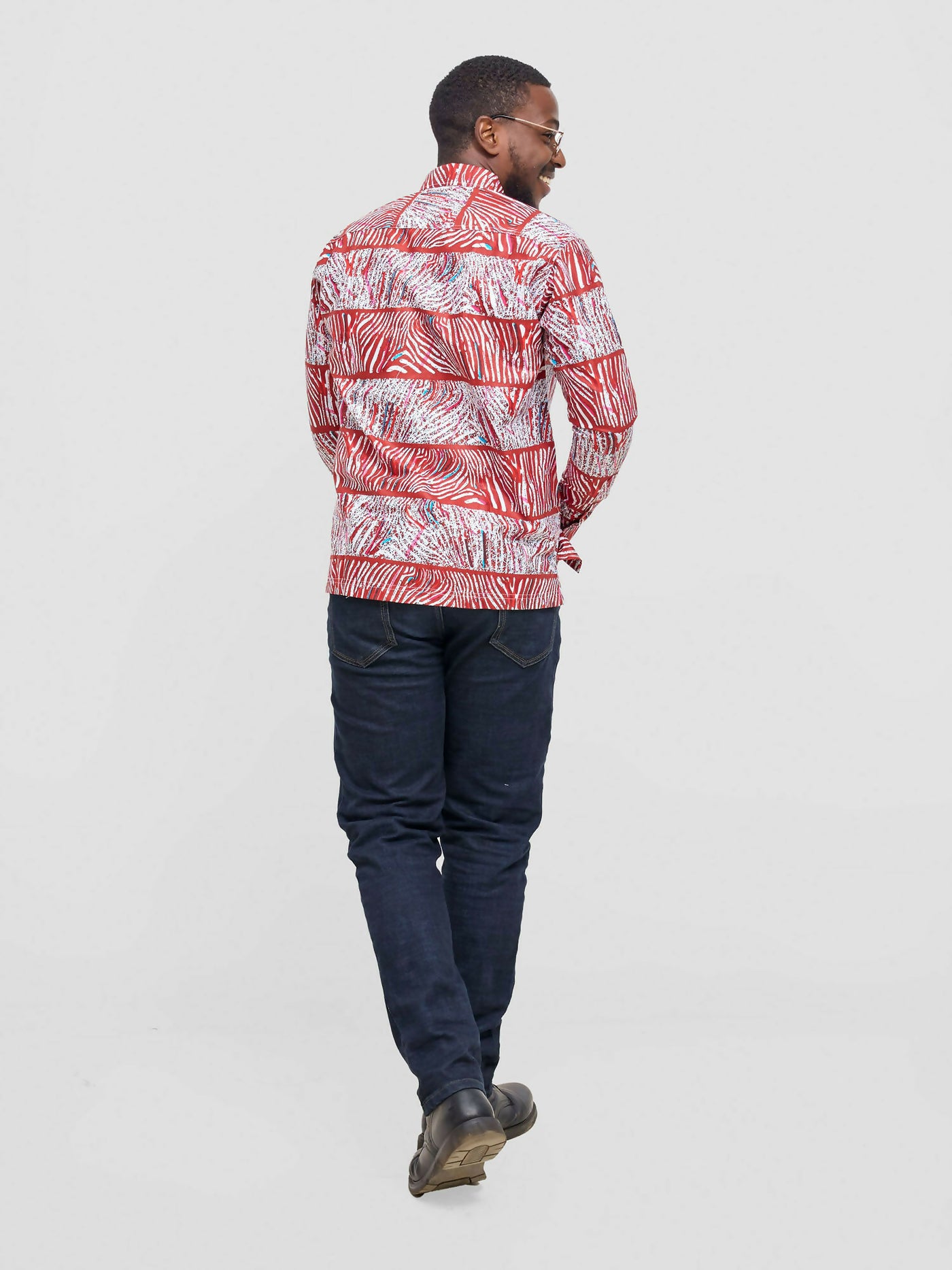 Mendilines Warm African Shirt - Maroon / White Print - Shopzetu