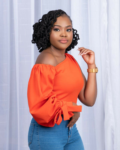 Merli Africa Lilly Top - Orange - Shopzetu