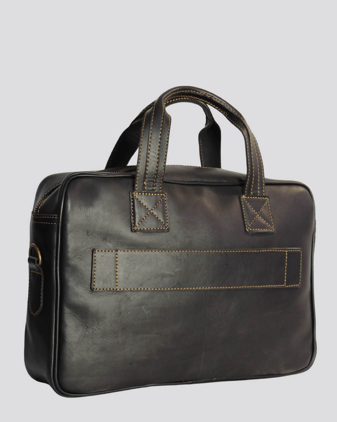 Blueberry Leather Messenger Bag - Black - Shopzetu