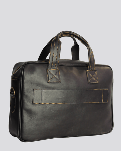 Blueberry Leather Messenger Bag - Black - Shopzetu