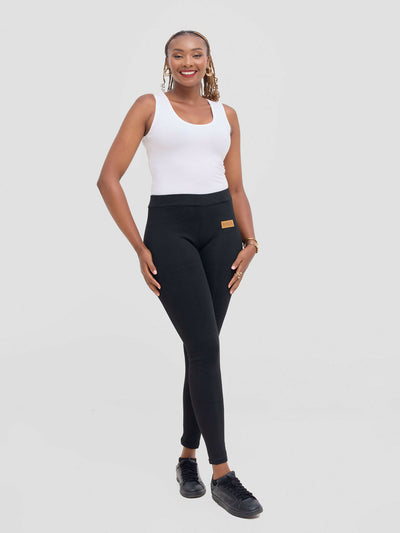 Stylish Sisters Ronde Heavy Comfy Tights Leggings - Black - Shopzetu