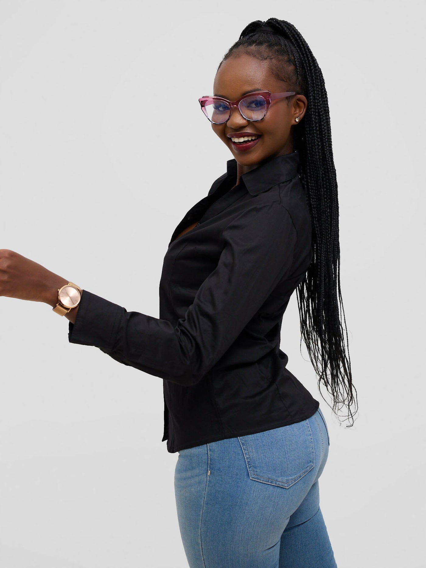 The Fashion Frenzy Blouse Top - Black - Shopzetu