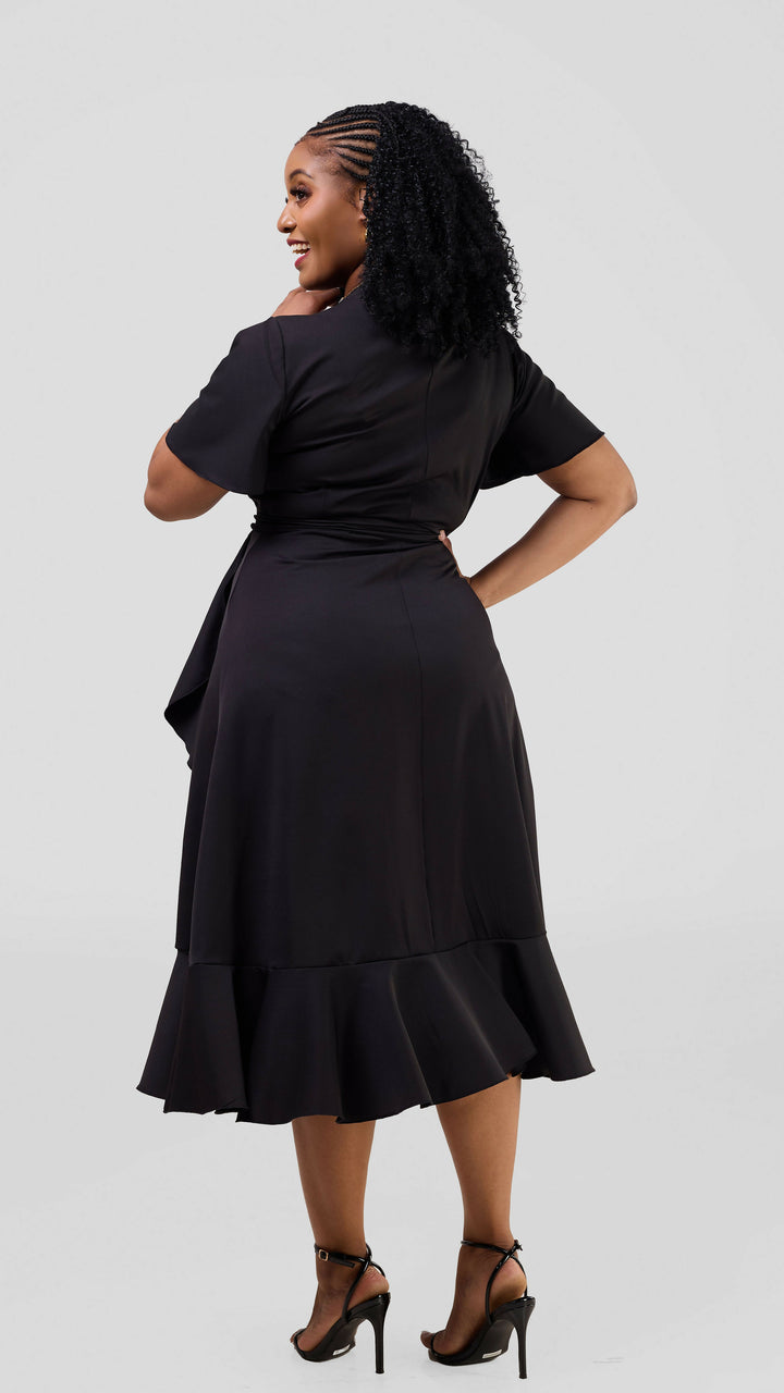 Lizola Mary Wrap Dress - Black