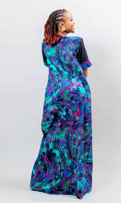 Afriwia Kenya Dress - Blue Print - Shopzetu