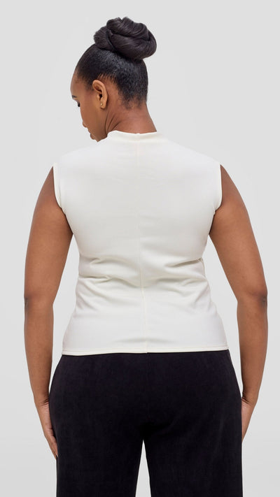 Vivo Alani Boat Neck Top - White - Shopzetu