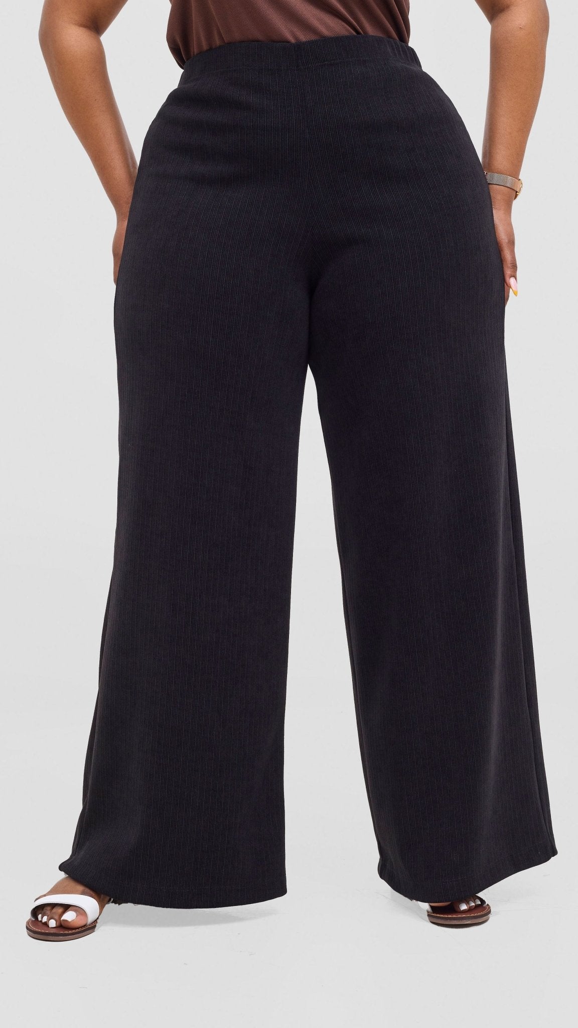 Vivo Alani Palazzo Pants - Black - Shopzetu
