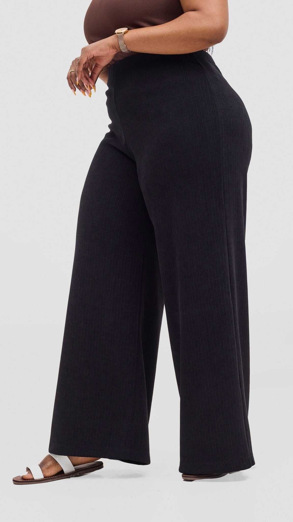 Vivo Alani Palazzo Pants - Black - Shopzetu