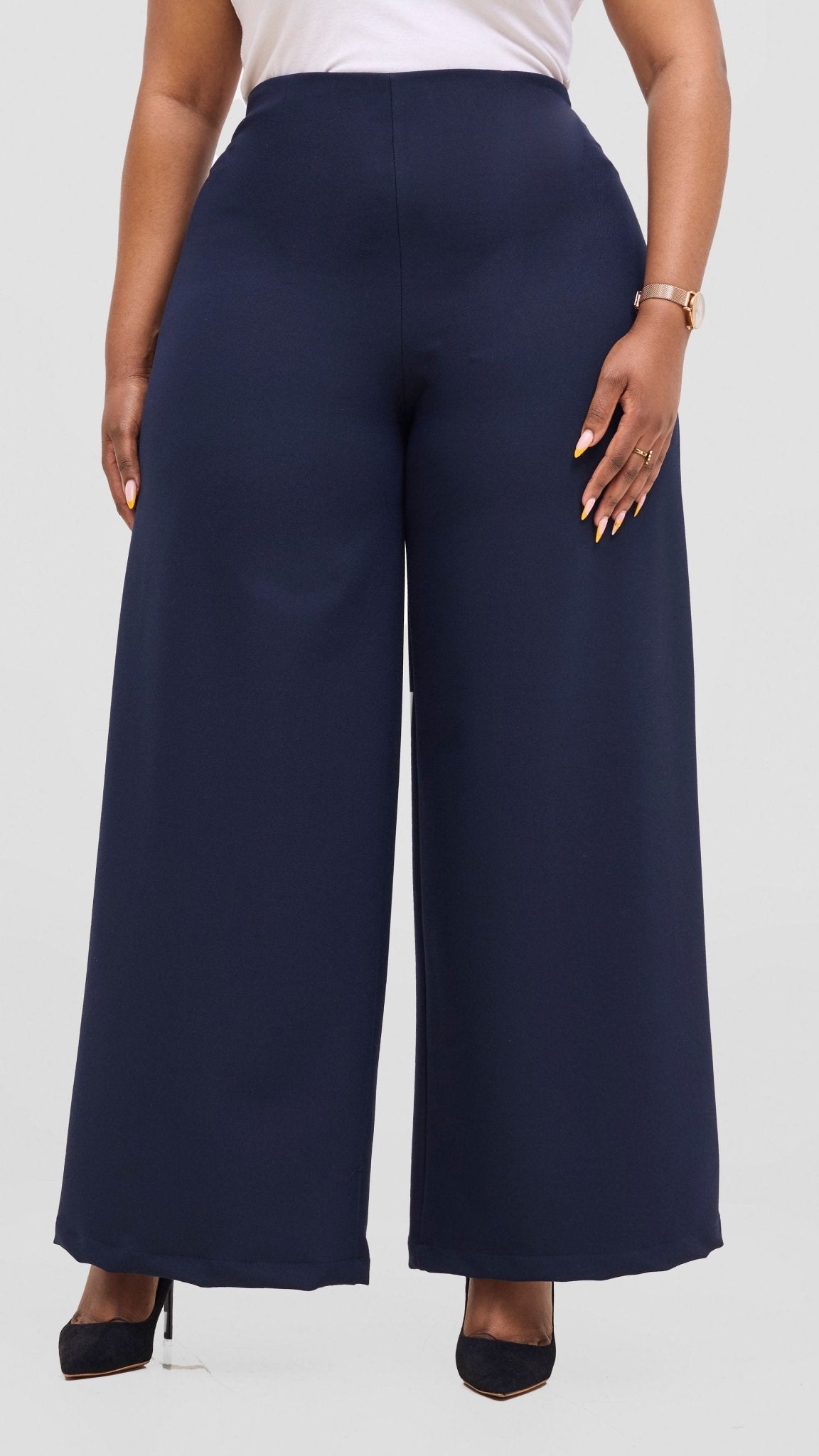 Vivo Diella Wide Leg Pants - Navy - Shopzetu