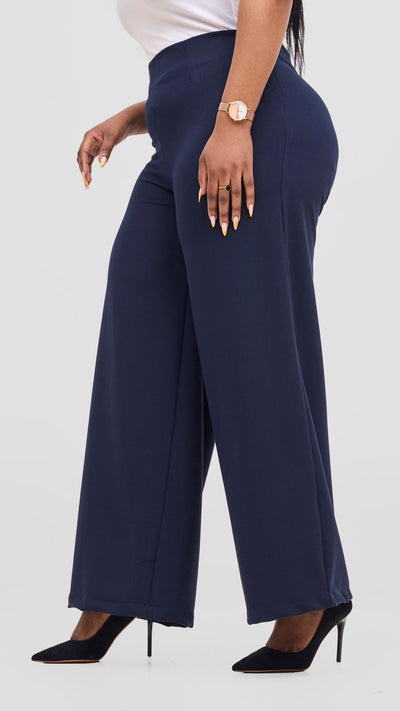Vivo Diella Wide Leg Pants - Navy - Shopzetu