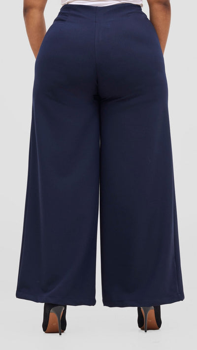 Vivo Diella Wide Leg Pants - Navy - Shopzetu