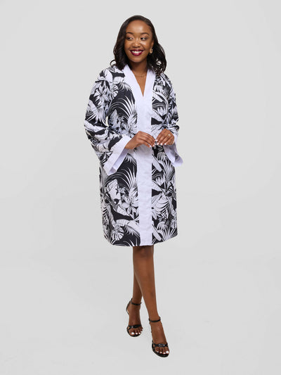 Kakiba Collections Rebecca Chinese Dress - Black / White - Shopzetu
