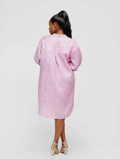 Tuli Nuru Shirt Dress - Lilac - Shopzetu