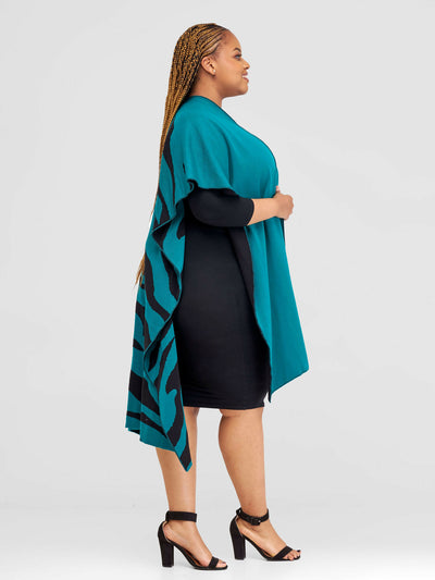 Anel’s Double Sided Zenny Poncho - Teal - Shopzetu