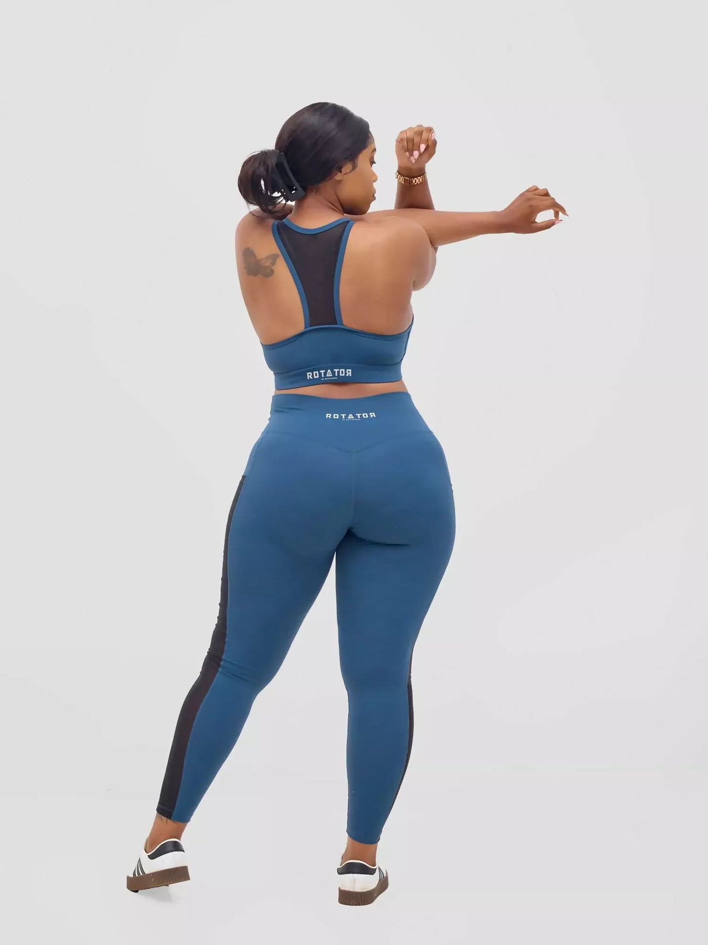 Rotator Active Wear Leggings & Sports Bra Set - Blue - Shopzetu