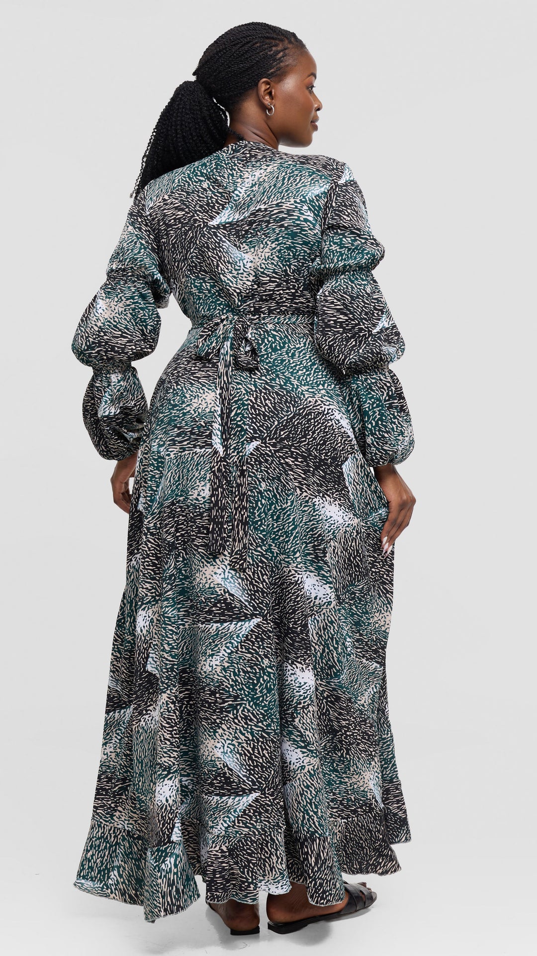 Salok Havilah Kyra Wrap Dress - Green Print