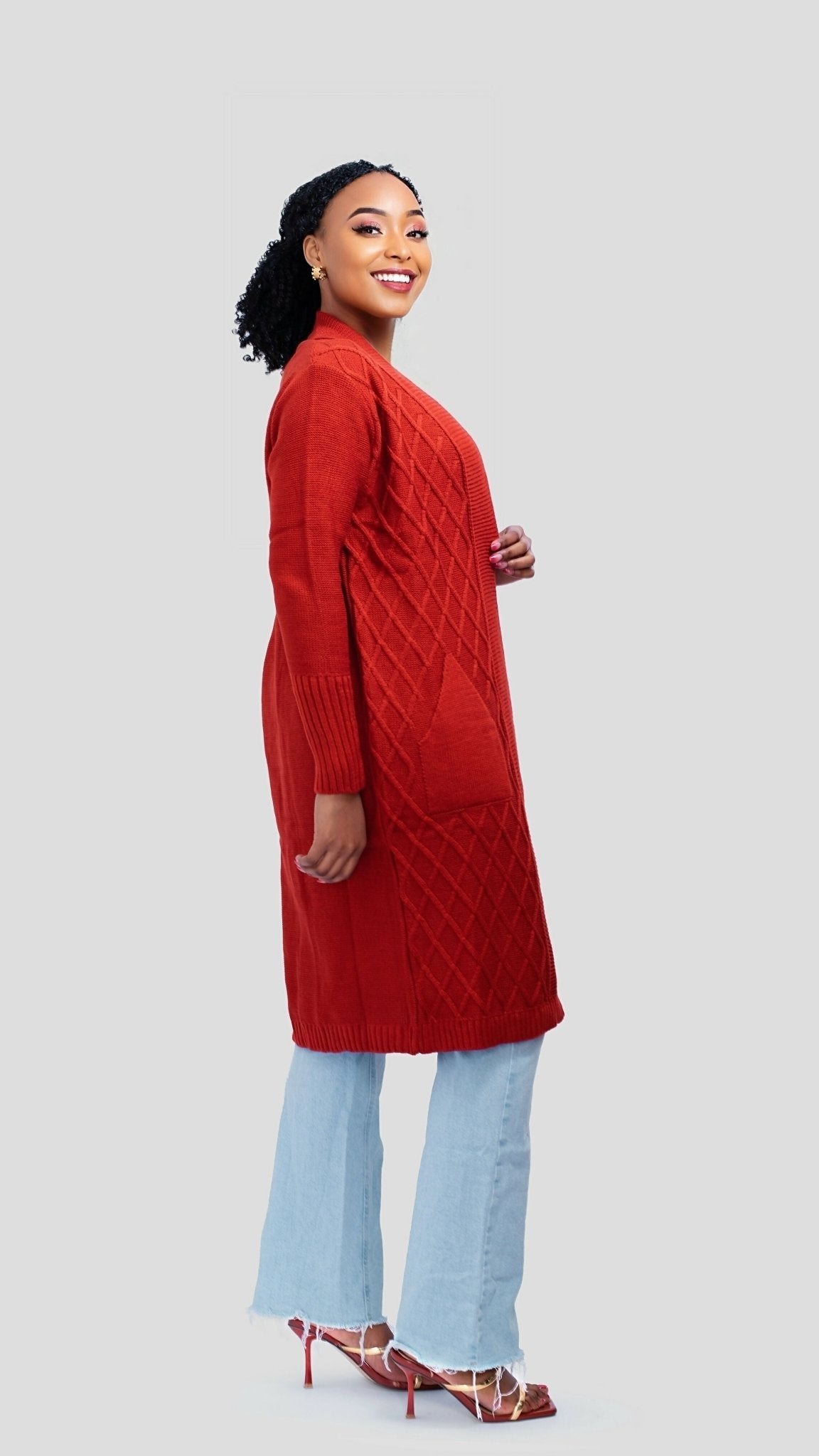 The Fashion Frenzy Waterfall Cardigan - Burnt Orange - Shopzetu