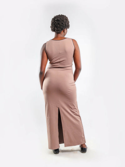 Liliadly Pipy Dress - Beige - Shopzetu