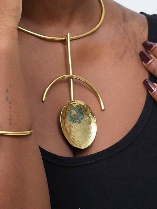 Purely Brass Mali Choker - Brass - Shopzetu