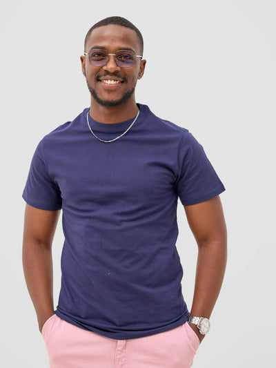 Zuria Fashions Unisex Roundneck T-shirt - Navy Blue - Shopzetu