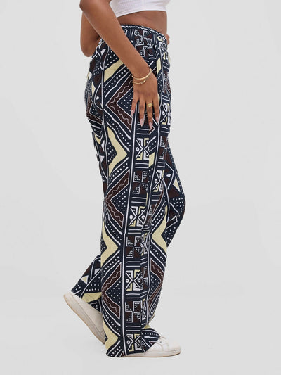 Gravio Fashions Hibo Ankara Pant - Cream - Shopzetu