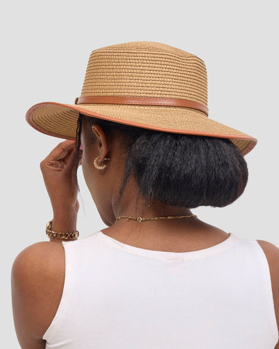 Poised Straw Hat - Beige - Shopzetu