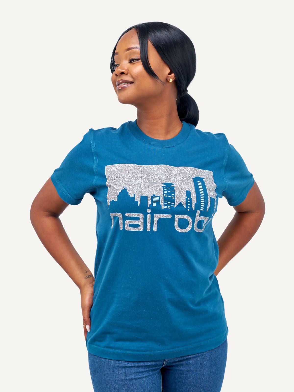 Kali Graphic With Nairobi T-shirt - Blue - Shopzetu
