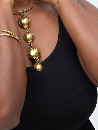 Purely Brass Taraji Choker - Brass - Shopzetu