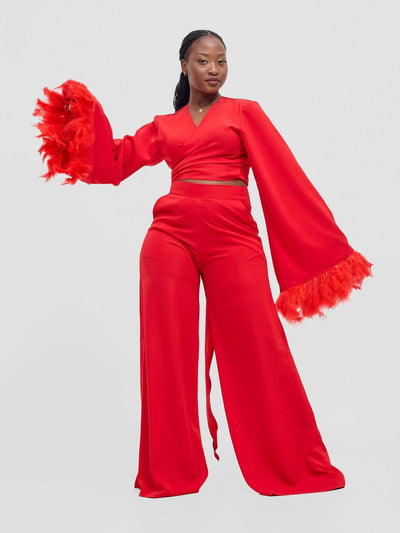 Merli Africa Flamingo Zaz Set - Red - Shopzetu