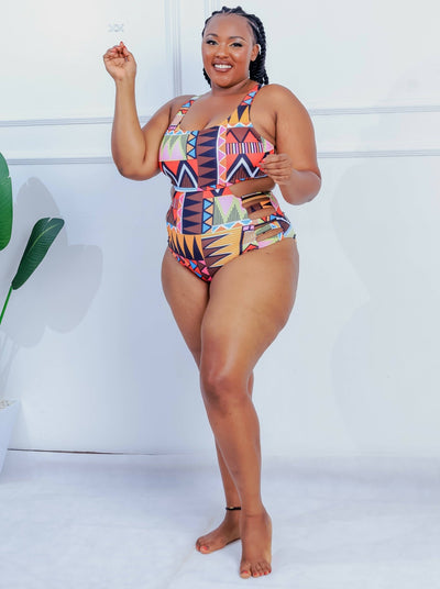 Shells Attic Swimwear Suit Monokini - Orange - Shopzetu