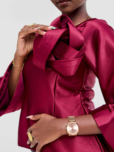 DnD Couture Eloise Collection Blouse - Maroon - Shopzetu