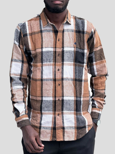 Stylish Brothers Unisex Flannel Shirts - Brown - Shopzetu
