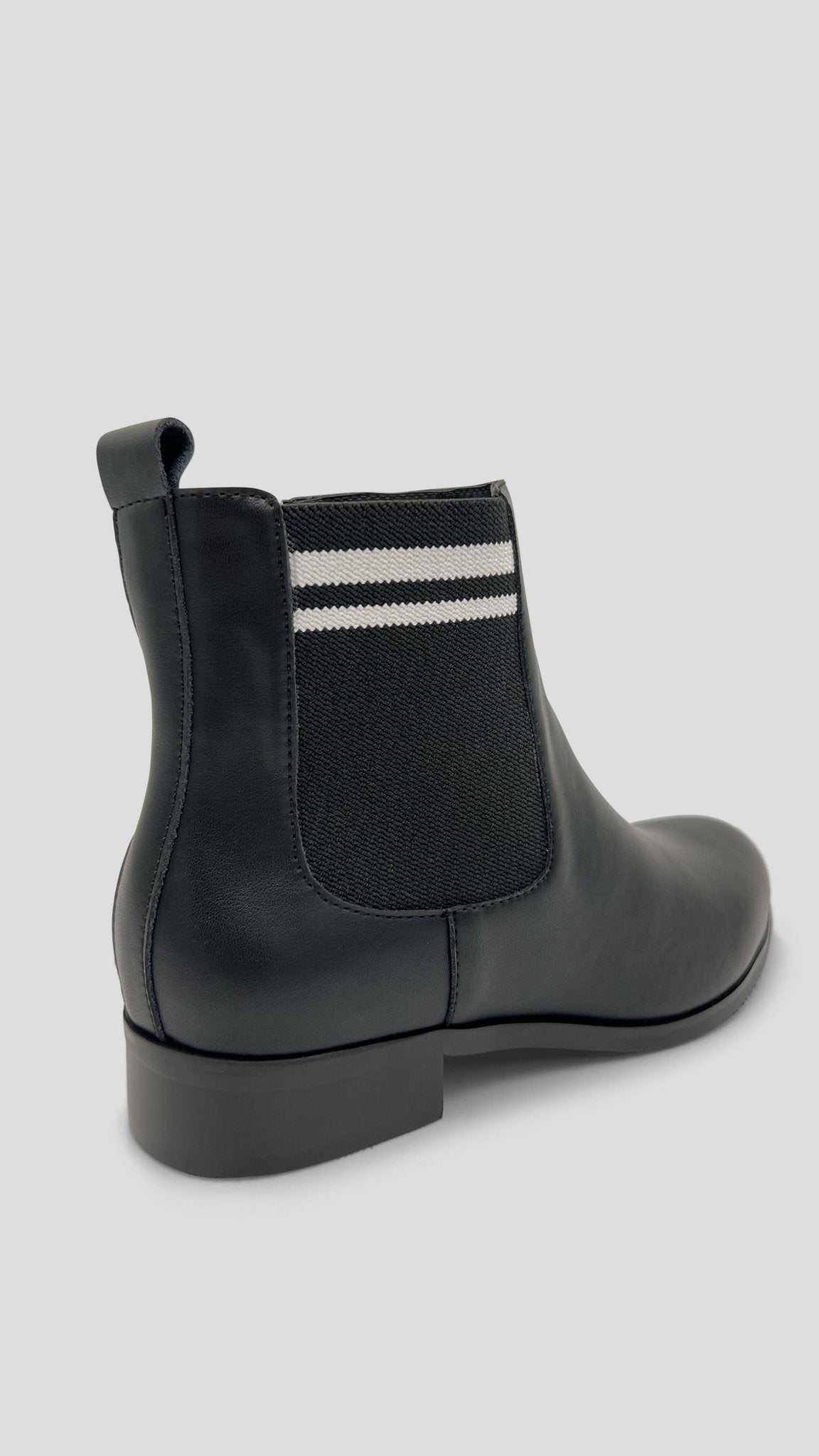 Julz Becky Gusset White Stripes Boot - Black - Shopzetu