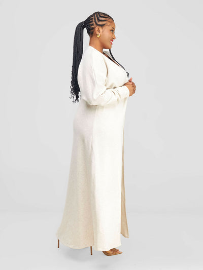 Nika Bonica Mahonia Butterfly Long Sweater - Buttermilk
