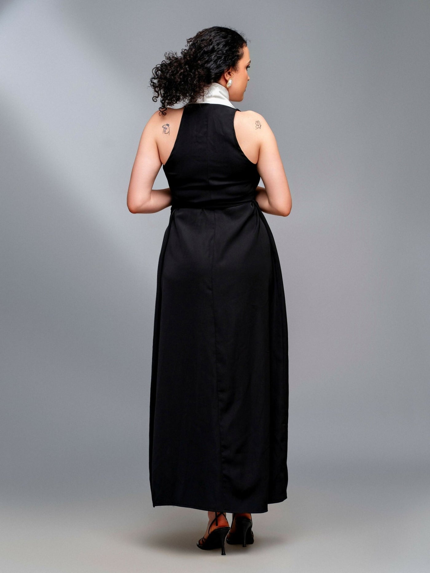 Zia Africa "Good Intentions "Color Block Wrap Dress - Black / White - Shopzetu