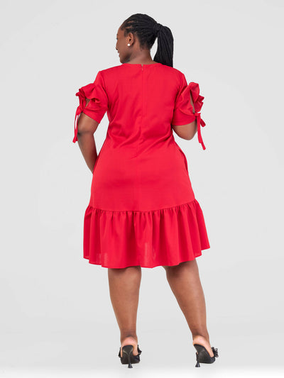 Jolly Fancy Wear Ngayo Shift Dress - Red - Shopzetu