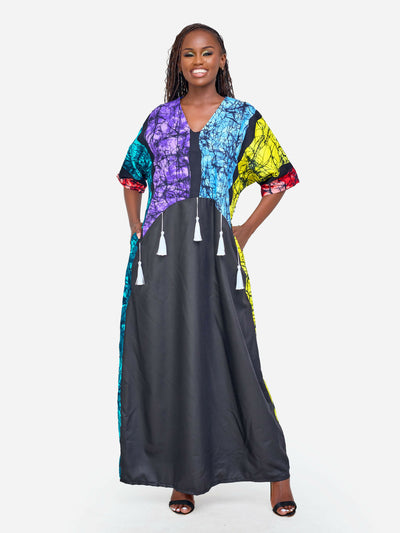 Tuli Alana Tassel Kaftan Dress - Multicoloured - Shopzetu