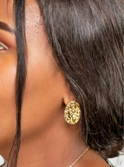 Auri Accessory Shop Molten Zari Earrings - Gold - Shopzetu
