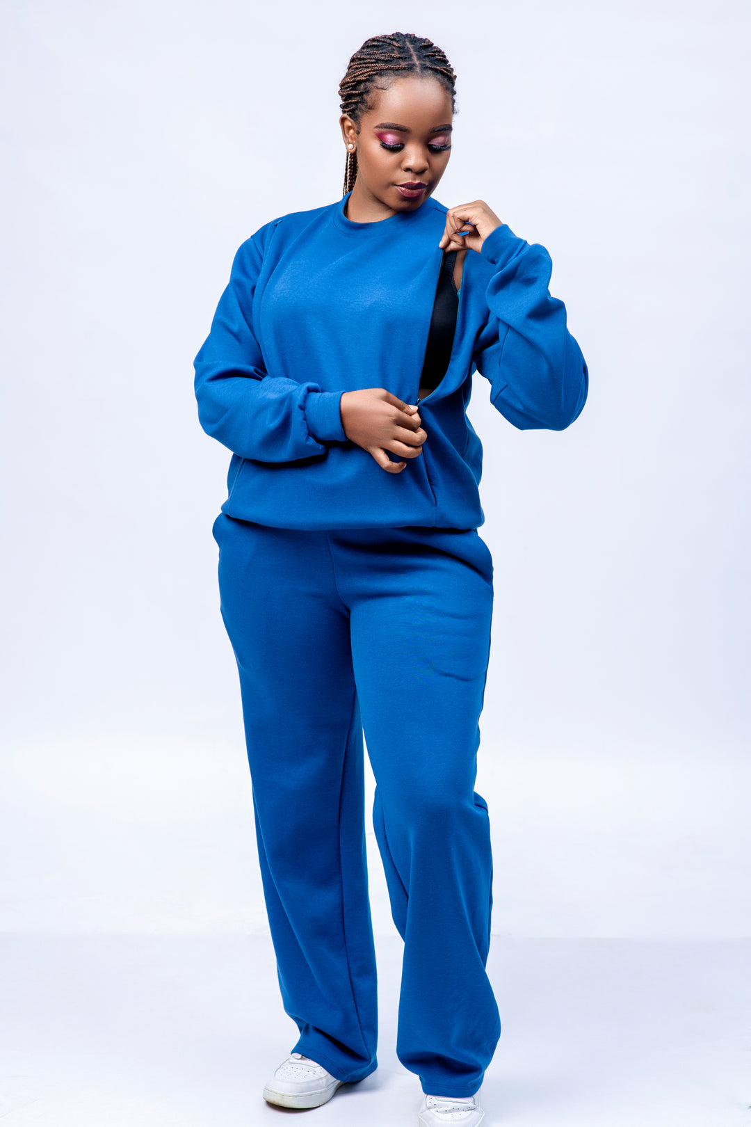 Navaa Collection 2-Piece Set, Sweatshirt and Pants -  Blue (Breastfeeding-friendly)
