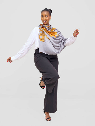 Ukiyo Lifestyle Silk Scarf - Grey - Shopzetu