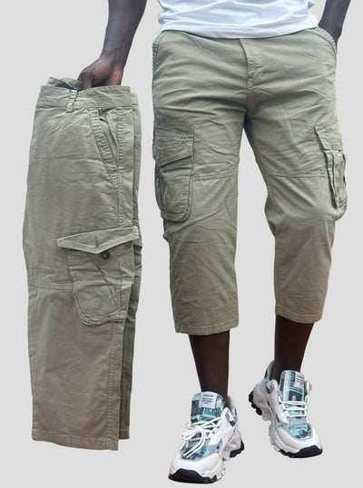 Stylish Brothers Men Long Cargo Short - Beige - Shopzetu