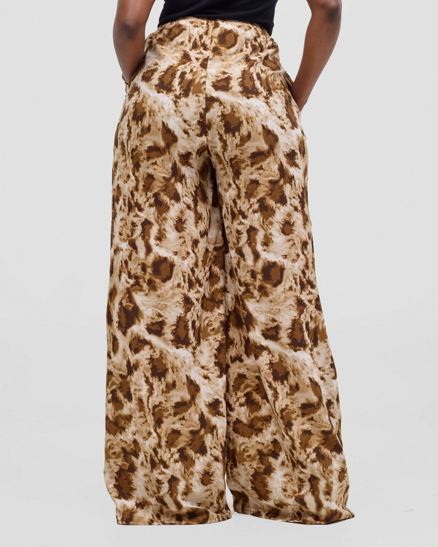 Poised Palazzo Pant - Brown - Shopzetu