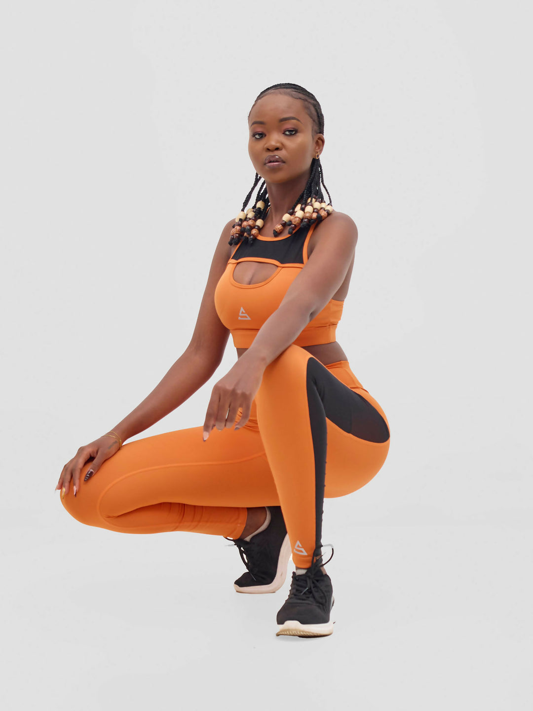 Rotator Active Wear Leggings & Sports Bra - Set - Orange - Shopzetu