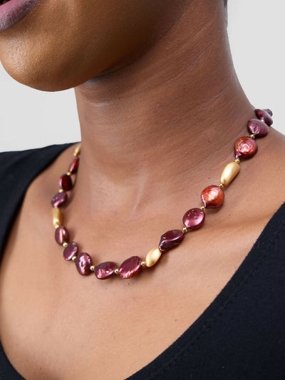 Accessorize With Style Statement Necklace - Maroon - Shopzetu