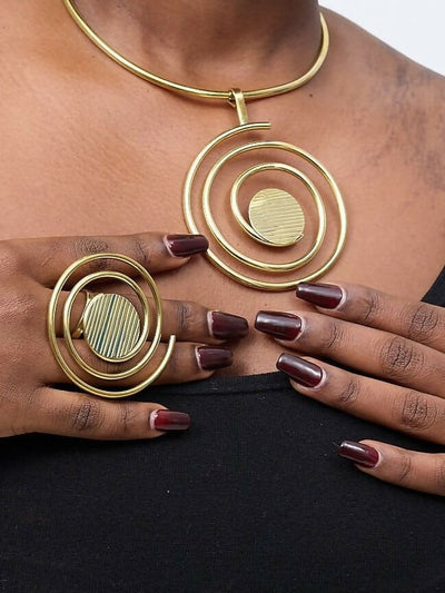 Purely Brass Kibali Brass Choker - Brass - Shopzetu
